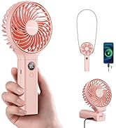 SWEETFULL Handheld Portable Fan, 5000mAh Rechargeable Battery, 6 Speed Wind, LED Digital Display,...