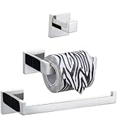 Polished Chrome Bathroom Hardware Accessories Set Towel Ring Toilet Paper Holder Towel Hook 3 Pie...