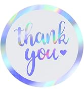 joycraft 120Pcs Thank You Stickers, 2 inch Holographic Thank You Gift Stickers, Round Rainbow Sil...