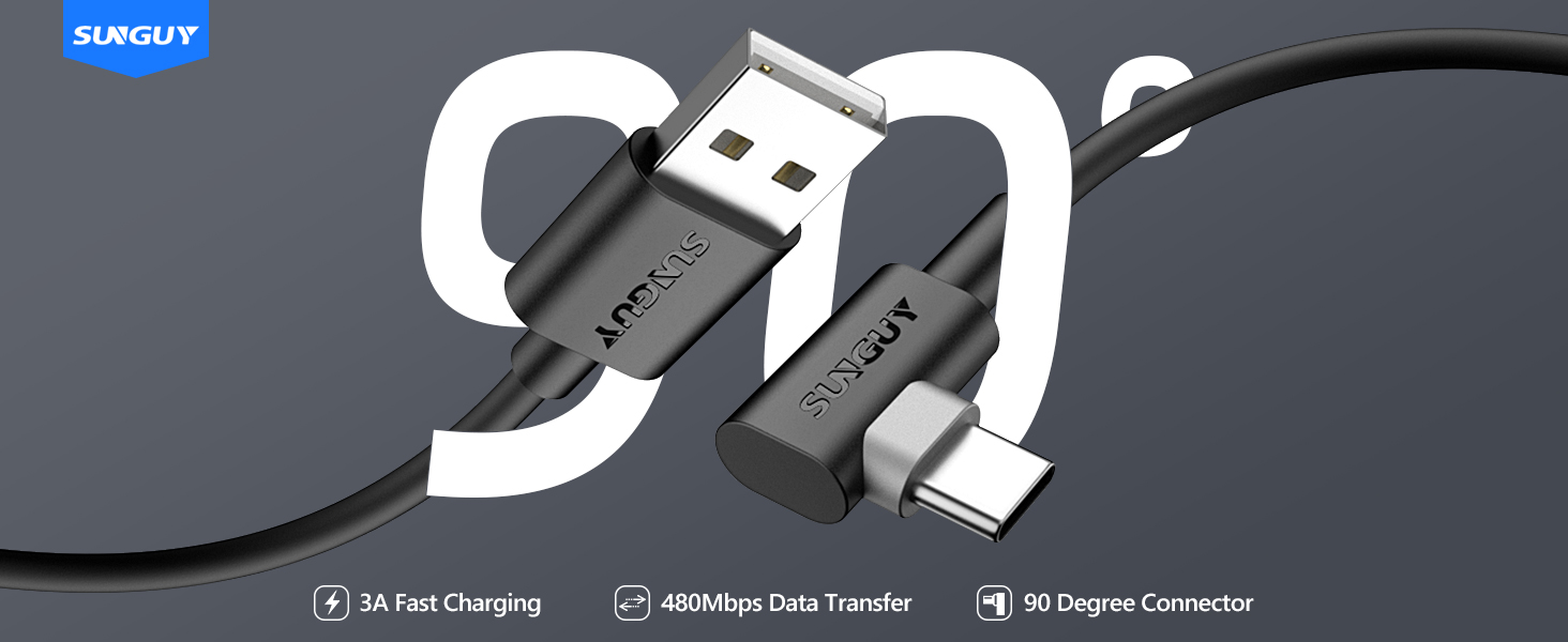 90 Degree USB C Cable
