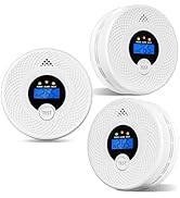 3-Pack Smoke Detector Carbon Monoxide Detector Combo 10 Year Battery, Test/Silence Button, Smoke ...
