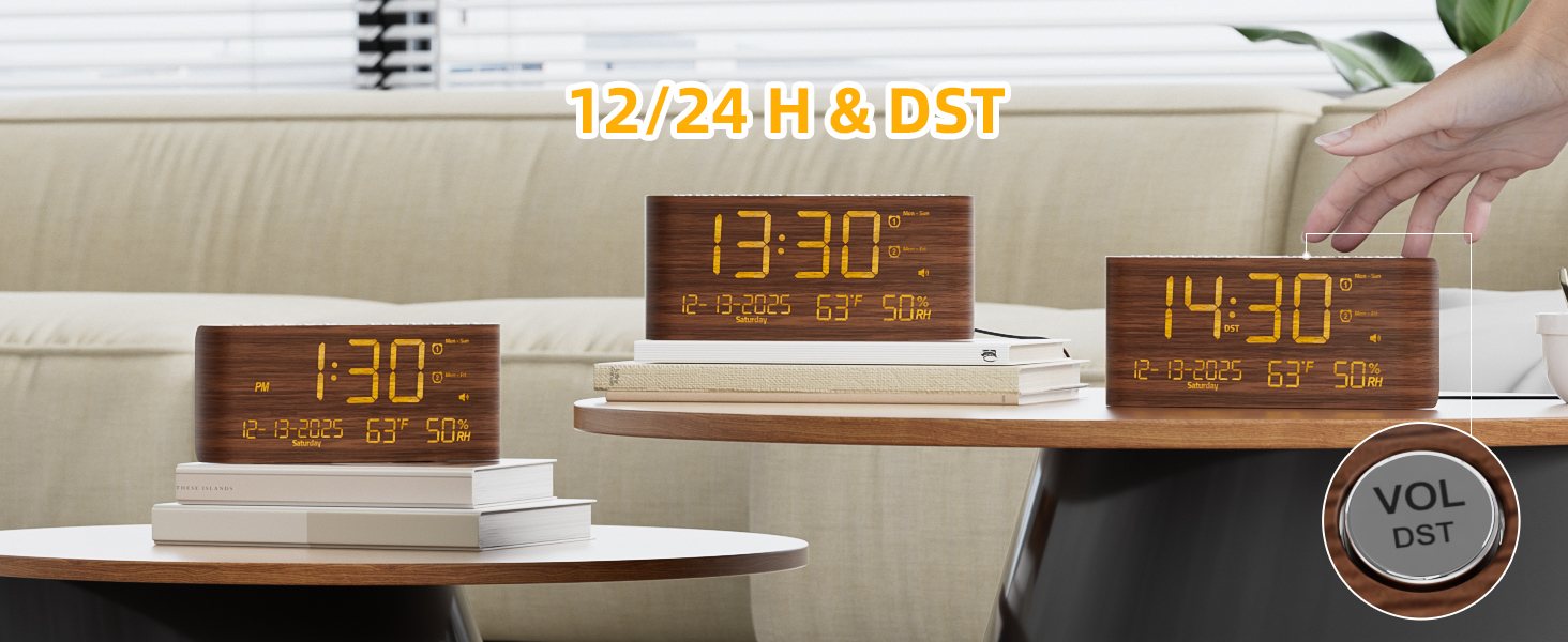 digital bedside clock with dimmer