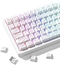 dagaladoo Double Shot PBT keycaps for Mechanical Keyboard,Shine Through keycap Cherry Profile,Gradie...