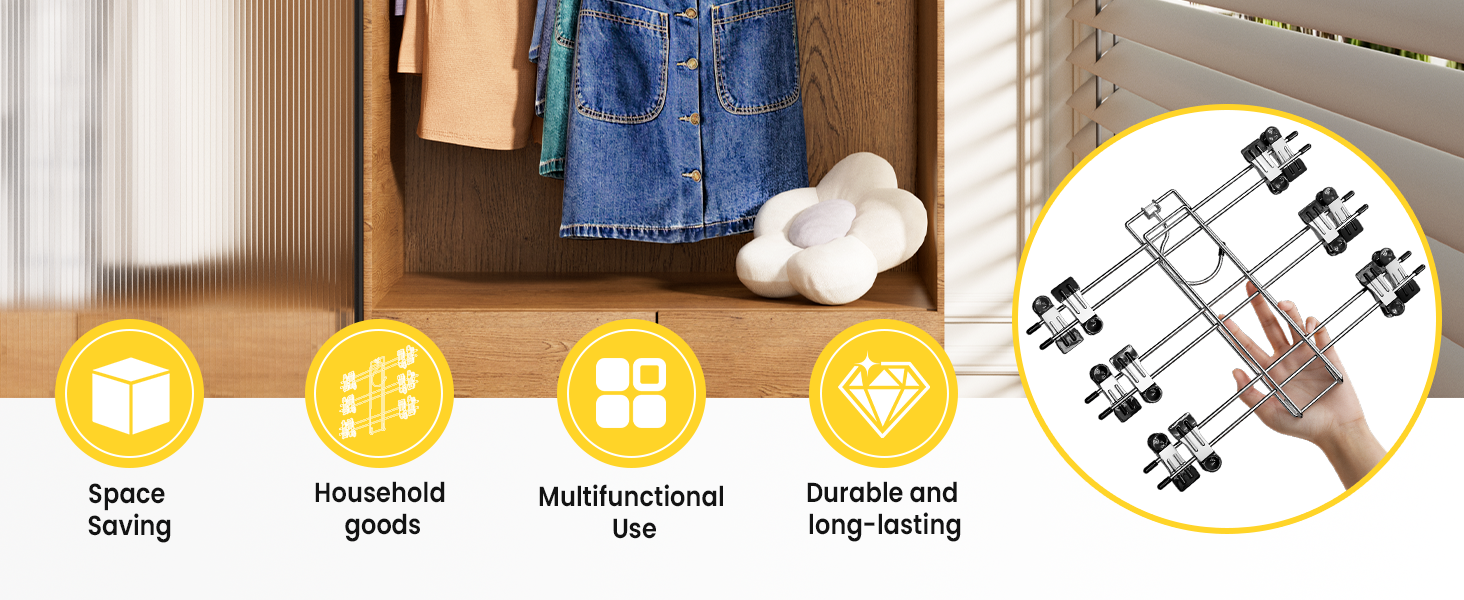 Skirt Pants Hangers with Clips Space Saving Hanging Closet Organizer
