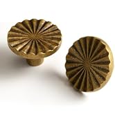 BEILEIOU Antique Brass Cabinet Knobs Classic Vintage Flat Drawer Pulls Zinc Alloy Drawer Knobs St...