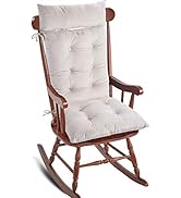 Big Hippo Thick Soft Rocking Chair Cushion Set – Detachable Neck Pillow &amp; Back Support | Comfy Pa...