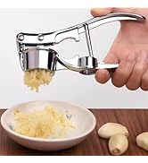 KINTEGOOD 5 in 1 Garlic Press Stainless Steel, Multi-Use Mincer Crusher Chopper Rocker Kitchen Ga...
