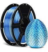 FLASHFORGE Silk Dual Color Filament, Blue to Silver Gradient, Smooth Color-Changing 3D Printer Fi...