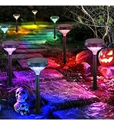 Linkind Solar Spot Lights Outdoor 8 Pack,Color Changing+Warm/Cool White Solar Lights for Hallowee...