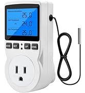 Diymore Digital Thermostat Controller - Plug-in Temperature Controller for RVs, Reptile Terrarium...