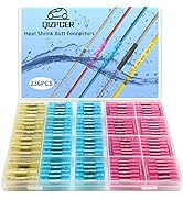 236 Pcs Heat Shrink Butt Connectors Kit, Waterproof Electrical Connectors Marine Wire Connectors ...