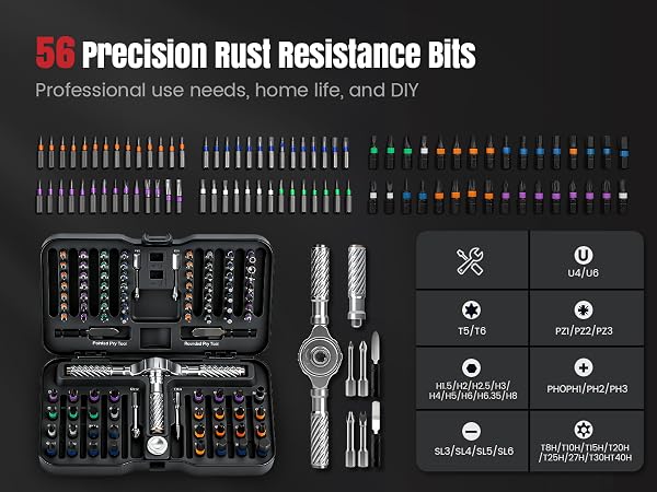 Ratchet Screwdriver Set, magnetic Screwdriver sets, S2 Steel Bits, DIY Combination Flexible Shaft