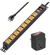 CRST 20A Heavy Duty Power Strip, 8-Outlet Metal Surge Protector, ETL Listed | 2100J Surge Protect...