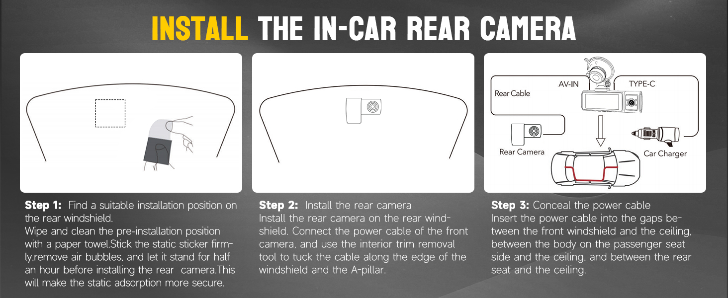 Install the in-car rear camera