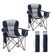 HIGH POINT SPORTS Oversized Portable Camping Folding Chair, Heavy Duty Portable Lawn Chairs, Fold...