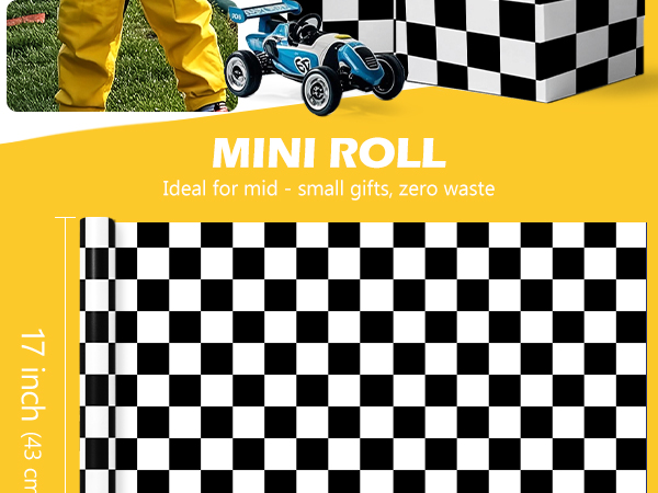 WRAPAHOLIC Checkered Flag Wrapping Paper 