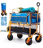 Old Bahama Bay 400L Collapsible Double Decker Beach Wagon with Brakes, Folding Beach Cart with 54...