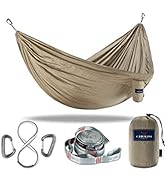 CHULIM Double Camping Hammock with 9ft Hammock Straps &amp; 12kn Aluminum Wiregate Carabiner Lightwei...