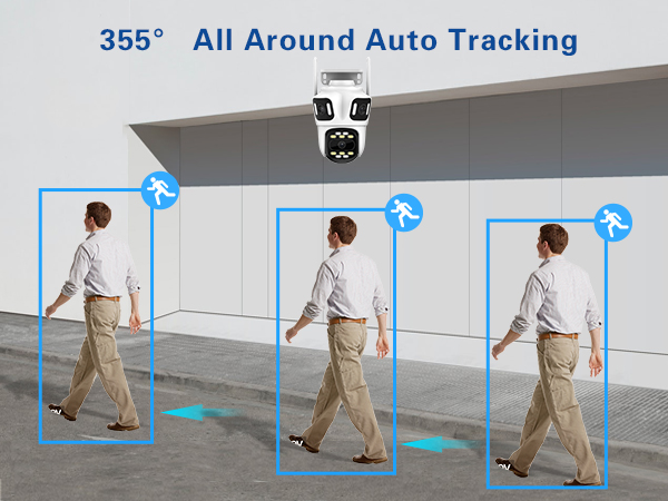 wifi security camera with 355 degree all around auto tracking
