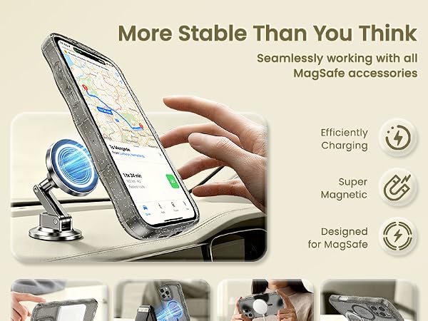 crystal Clear case transparent case magnetic case glitter case Glossy case cute case aesthetic case