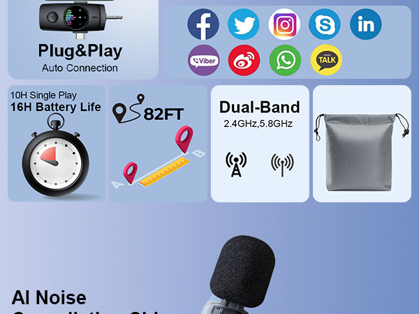 Wireless Lavalier Microphones for iPhone