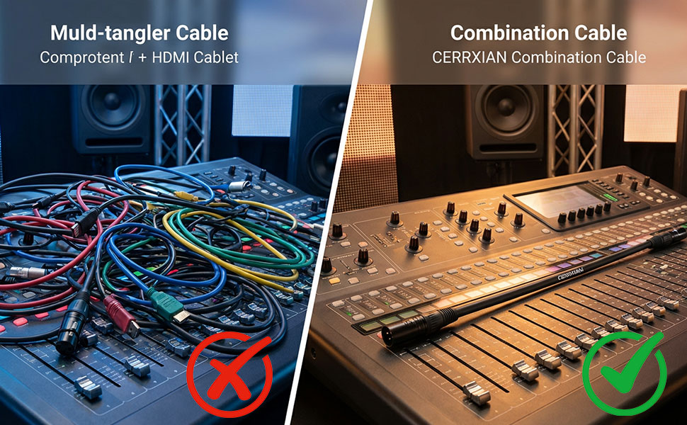 13AWG AC Power DMX 3Pin XLR Signal Combo Cables