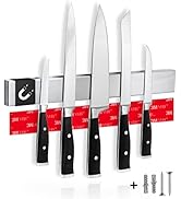 Cucino Magnetic Knife Strip Adhesive - No Drilling 16 Inch Stainless Steel Magnetic Knife Holder ...