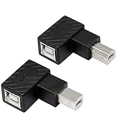YACSEJAO USB 2.0 Type-B Printer Adapter, 2Pack 90 Degrees USB 2.0 B Male to Type-B Female Printer...