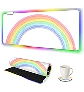 AIMSA RGB Gaming Mouse Pad Large, Keyboard Mousepad Led Extended 35.4 x 15.8 inch Non-Slip Rubber...