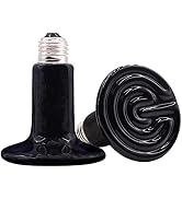 CTKcom 200W Reptile Ceramic Heat Lamp,E27 110V Infrared Heat Emitter Bulb,No Harm No Light Infrar...