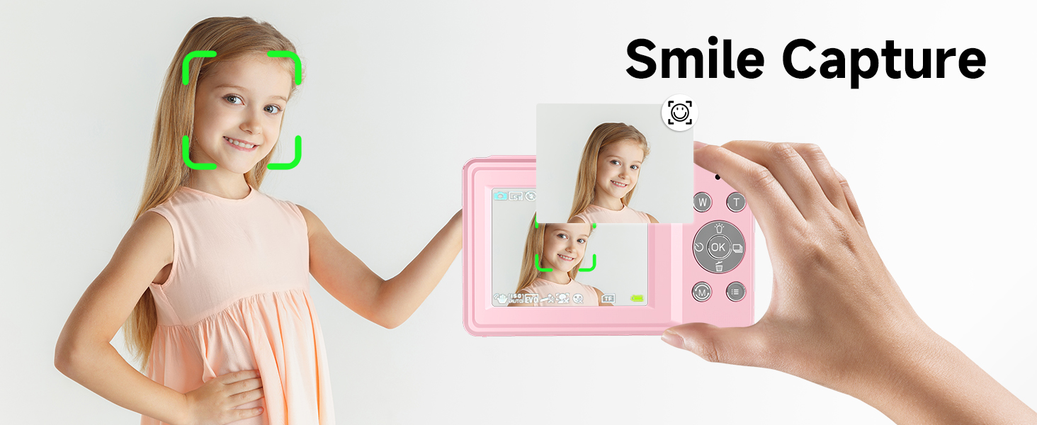 Smile Capture Pink Digital Camera Shoot Camera for Kids