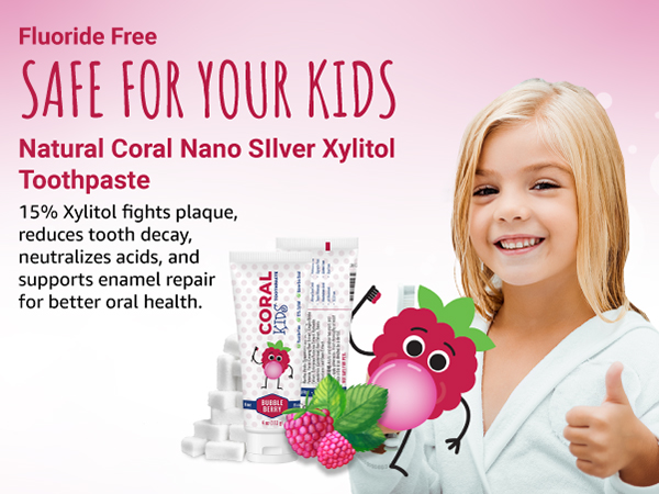 coral natural fluoride free kids baby toddler toothpaste non toxic safe to swallow 