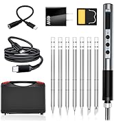 ZYKYCX Digital Soldering Iron Kit, Portable Soldering Iron Pen with 7 Solder Tips, Fast Heating, ...