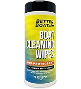 Boat Cleaner Wipes with UV Protection, Marine Vinyl Cleaner and Protectant, for Boat Seats, Car L...