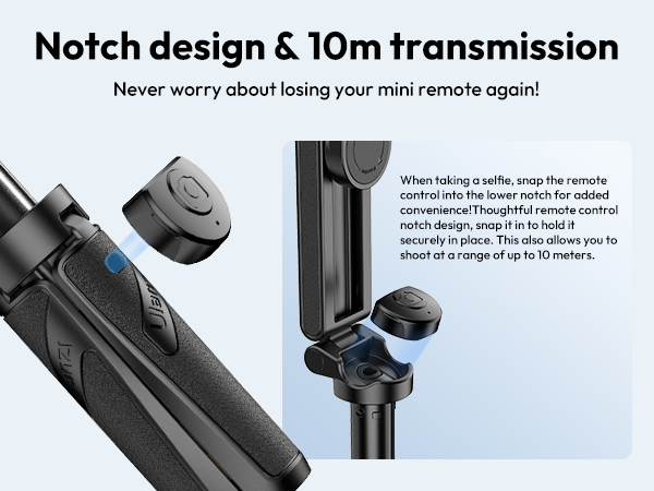 ULANZI JJ03 Magnetic Tripod for Phone with Remote Control, 3-in-1 Selfie Stick Handle Grip 