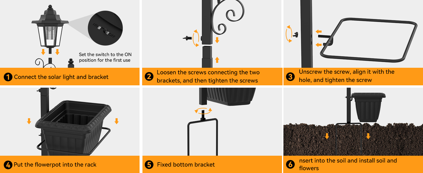 solar light planter