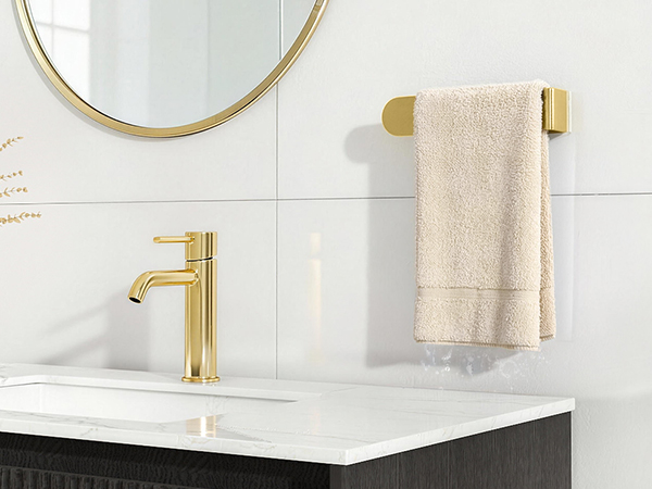 Self Adhesive Hand Towel Holder Gold