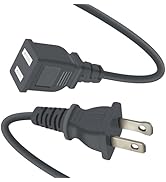 2 Prong Polarized Grey Extension Cord 9 feet Thin Power Cable Male to Female for Indoor/Home Use,...