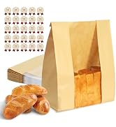 Bread Bags for Homemade Bread 25PCS Paper Bread Bags for Sourdough Large Bakery Bags with Window ...
