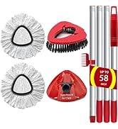 SuperAbound 2 Pack Spin Mop Replace Heads for Cedar EasyWring 1 Tank, 30”-58" Mop Handle, Mop Bas...