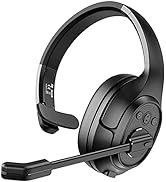 EKSA Noise Cancelling Trucker Bluetooth Headset with Microphone Wireless AI-Powered ENC Headphone...