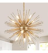 MEIXISUE Modern Sputnik Chandelier,Gold Firework Pendant Light 12-Light Dining Room Chandeliers H...