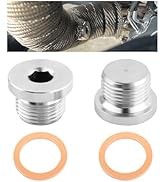 2PCS M18x1.5 Sensor Plug Inner Hex Head with Brass O-Ring,Stainless Steel Sensor Bung Sealing Exh...