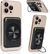 BOXDXB Magnetic Phone Card Holder, with 360° Rotatable Ring Holder Kickstand, Strong Magnetic Pho...