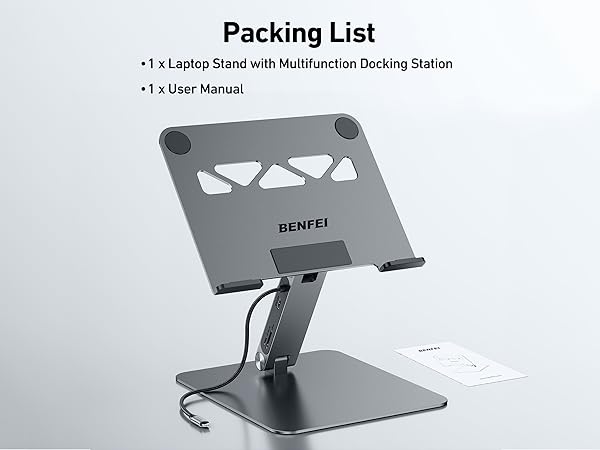 BENFEI Laptop Stand with USB C 7in1 Docking Station