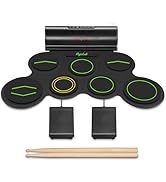 POGOLAB Electronic Drum Set, 7 Pads Portable Roll Up Drum Kit with Wireless Function, Drum Sticks...