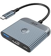 acer USB C to HDMI Adapter, 4K@60Hz HDMI to Type C Adapter with 100W PD, USB A 3.0 Port, 3 in 1 U...