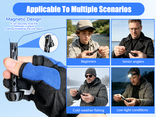 Magnetic Fly Threader &amp; Knot Tying Tool