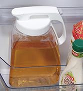 QuickServe Large Airtight Pitcher - 3L (101oz), Heat Resistant, BPA-Free SAN Plastic, One Touch O...