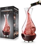 Final Touch L'Grand Conundrum Aerator Wine Decanter | Full Bottle - 25.4 Oz. | Hand Blown, Lead-F...